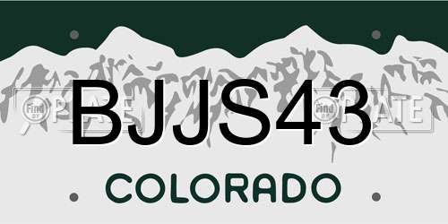 BJJS43 Colorado License Plate