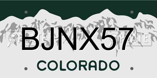 BJNX57 Colorado License Plate