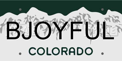 BJOYFUL Colorado License Plate