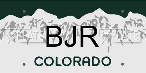 BJR Colorado License Plate