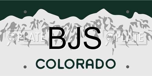 BJS Colorado License Plate