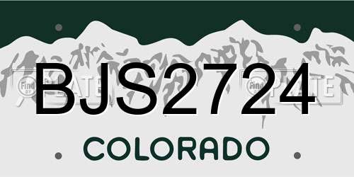 BJS2724 Colorado License Plate