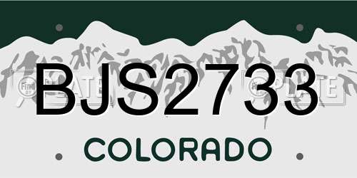 BJS2733 Colorado License Plate