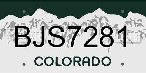 BJS7281 Colorado License Plate