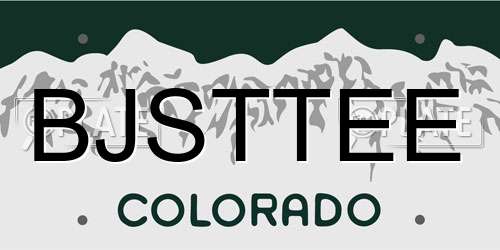 BJSTTEE Colorado License Plate