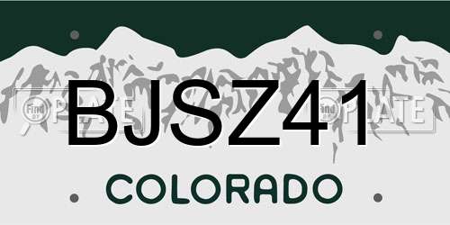 BJSZ41 Colorado License Plate