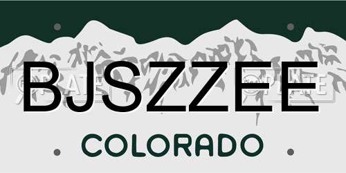 BJSZZEE Colorado License Plate