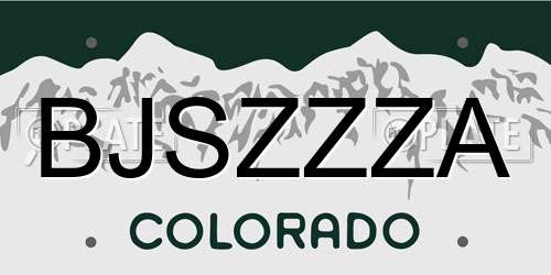 BJSZZZA Colorado License Plate