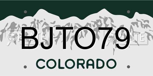 BJTO79 Colorado License Plate