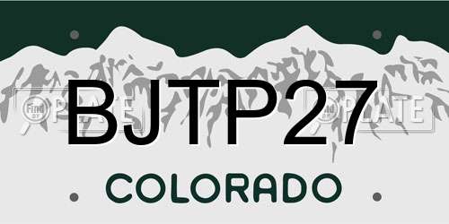 BJTP27 Colorado License Plate