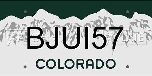 BJUI57 Colorado License Plate