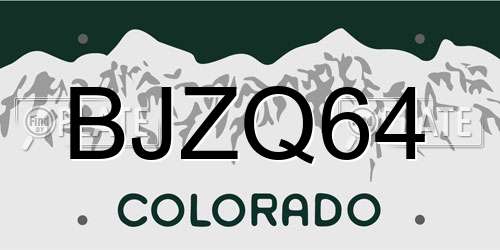BJZQ64 Colorado License Plate