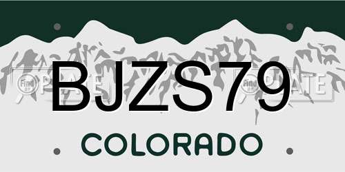 BJZS79 Colorado License Plate