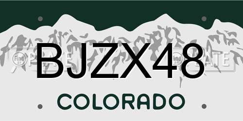 BJZX48 Colorado License Plate