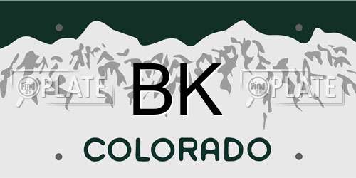 BK Colorado License Plate