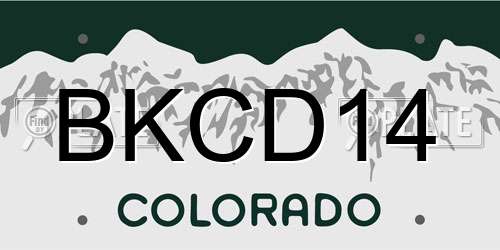 BKCD14 Colorado License Plate