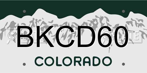 BKCD60 Colorado License Plate