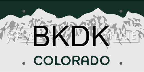 BKDK Colorado License Plate