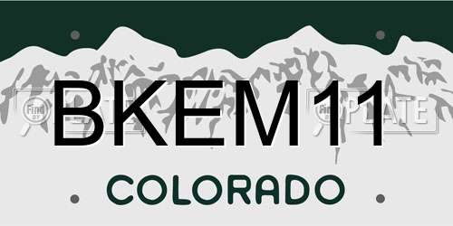 BKEM11 Colorado License Plate
