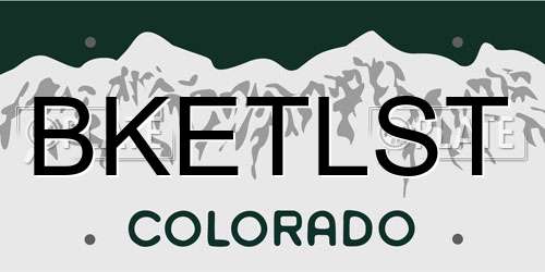 BKETLST Colorado License Plate
