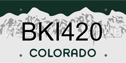 BKI420 Colorado License Plate