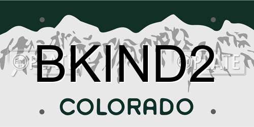 BKIND2 Colorado License Plate
