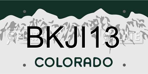 BKJI13 Colorado License Plate