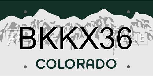 BKKX36 Colorado License Plate