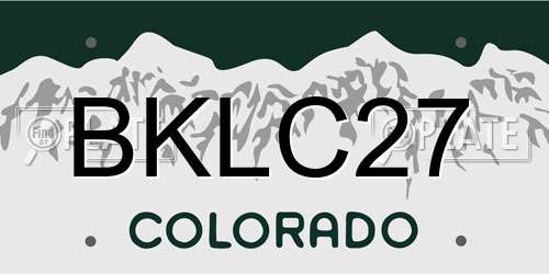 BKLC27 Colorado License Plate