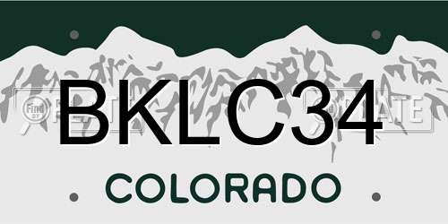BKLC34 Colorado License Plate