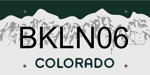 BKLN06 Colorado License Plate