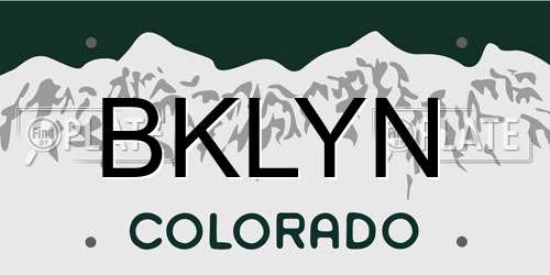 BKLYN Colorado License Plate