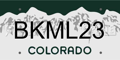 BKML23 Colorado License Plate