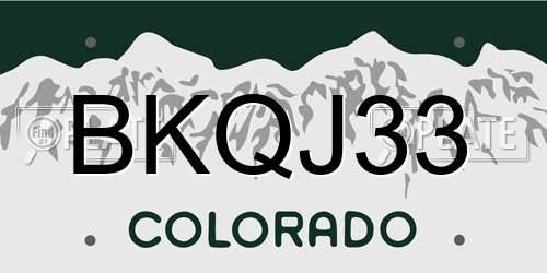 BKQJ33 Colorado License Plate