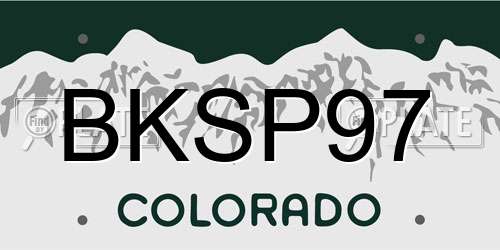 BKSP97 Colorado License Plate