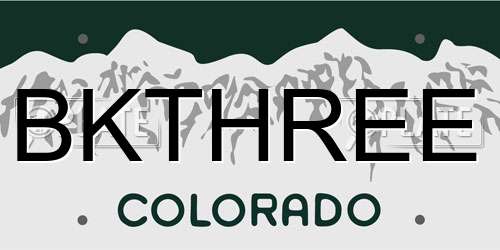 BKTHREE Colorado License Plate