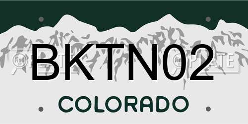 BKTN02 Colorado License Plate
