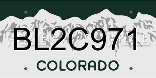 BL2C971 Colorado License Plate