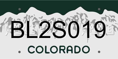 BL2S019 Colorado License Plate