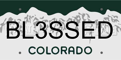 BL3SSED Colorado License Plate