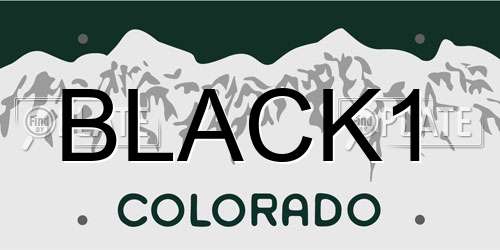 BLACK1 Colorado License Plate
