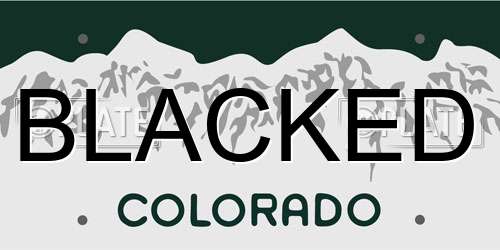 BLACKED Colorado License Plate