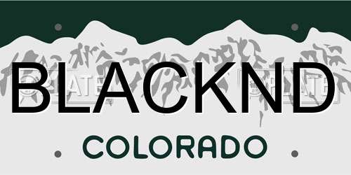 BLACKND Colorado License Plate