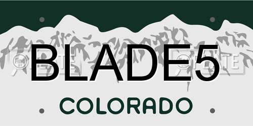 BLADE5 Colorado License Plate