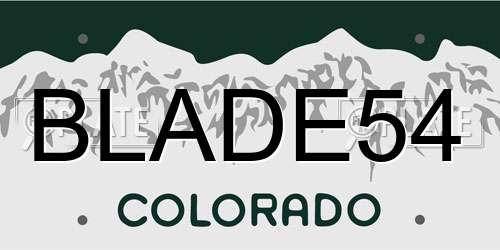 BLADE54 Colorado License Plate