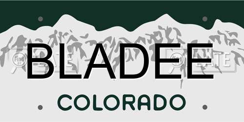 BLADEE Colorado License Plate