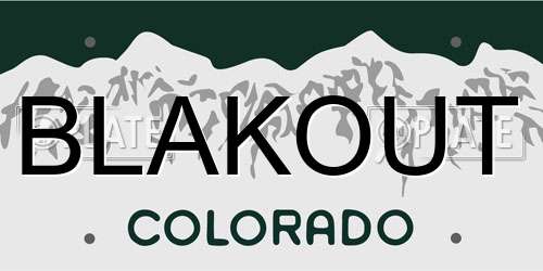 BLAKOUT Colorado License Plate