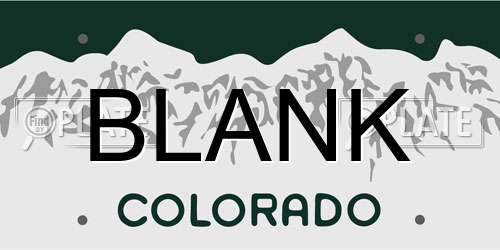 BLANK Colorado License Plate