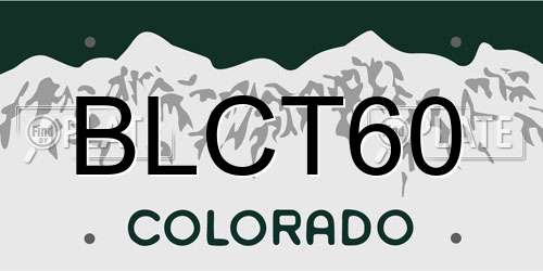 BLCT60 Colorado License Plate