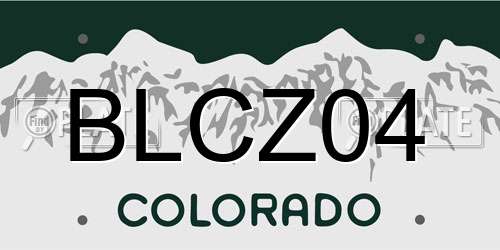 BLCZ04 Colorado License Plate
